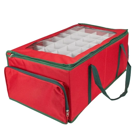 Northlight 24" Red Christmas Ornament Storage Bag 5 Northlight 24" Red Christmas Ornament Storage Bag - Image 3