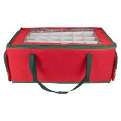 Northlight 24" Red Christmas Ornament Storage Bag 12 Northlight 24" Red Christmas Ornament Storage Bag -Northlight D491046S 3