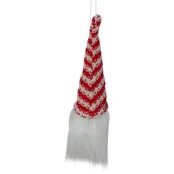 Northlight 8" Red & White Knit Gnome Head LED Ornament -Northlight D491068S 3