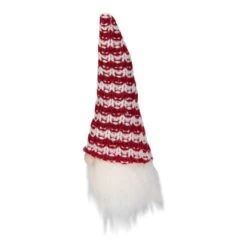 Northlight 8" Red & White Knit Gnome Head LED Ornament -Northlight D491068S 4