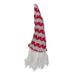 Northlight 8" Red & Gray Knit Gnome Head LED Ornament -Northlight D491069S 2
