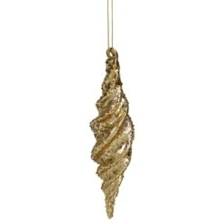 Northlight 8.5" Shiny Gold Textured Finial Christmas Ornament