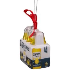 Northlight 6ct. 3.5" Red, White & Yellow Corona Six Pack Glass Christmas Ornaments -Northlight D491084S 3