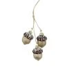 Northlight 9" Shiny Brown And Gold Trio Of Acorns Glass Ornament -Northlight D491113S 1