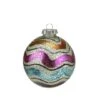 Northlight 4.5" Shiny White Striped Merry & Bright Glass Ball Ornament 2 Northlight 4.5" Shiny White Striped Merry & Bright Glass Ball Ornament -Northlight D491114S 1