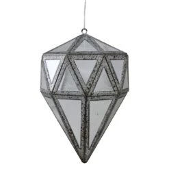 Northlight 5.5" Silver And Clear Mirrored Framed Geometric Drop Ornament 8 Northlight 5.5" Silver And Clear Mirrored Framed Geometric Drop Ornament -Northlight D491136S 1 1