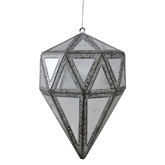 Northlight 5.5" Silver And Clear Mirrored Framed Geometric Drop Ornament 3 Northlight 5.5" Silver And Clear Mirrored Framed Geometric Drop Ornament