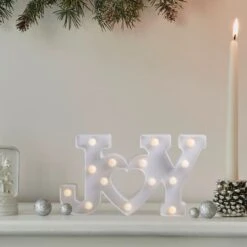Northlight 12.75" White Joy LED Christmas Marquee Wall Sign -Northlight D491425S 1