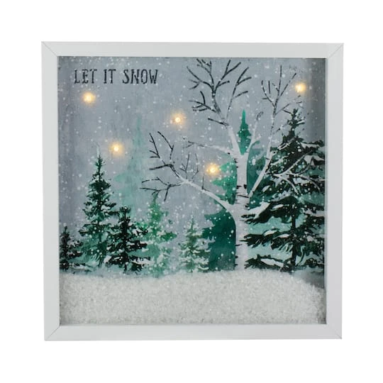 Northlight 10" LED Lighted Let It Snow Winter Forest Christmas Wall Art 3 Northlight 10" LED Lighted Let It Snow Winter Forest Christmas Wall Art