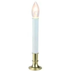 Northlight 9" White & Gold Christmas Candle Lamp With Sensor -Northlight D491438S 1 1