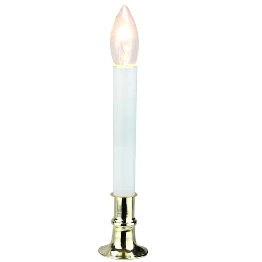 Northlight 9" White & Gold Christmas Candle Lamp With Timer 3 Northlight 9" White & Gold Christmas Candle Lamp With Timer