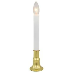 Northlight 9" White & Gold Christmas Candle Lamp With Timer 14 Northlight 9" White & Gold Christmas Candle Lamp With Timer -Northlight D491439S 11