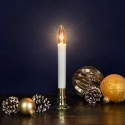 Northlight 9" White & Gold Christmas Candle Lamp With Timer 15 Northlight 9" White & Gold Christmas Candle Lamp With Timer -Northlight D491439S 12
