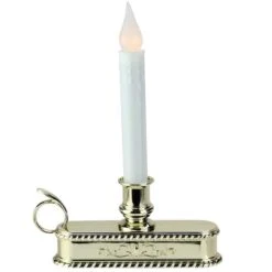 Northlight 8.75" Pre-Lit White & Gold LED C5 Flickering Christmas Candle Lamp With Handle Base 9 Northlight 8.75" Pre-Lit White & Gold LED C5 Flickering Christmas Candle Lamp With Handle Base -Northlight D491441S 1 1