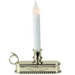 Northlight 8.75" Pre-Lit White & Gold LED C5 Flickering Christmas Candle Lamp With Handle Base 11 Northlight 8.75" Pre-Lit White & Gold LED C5 Flickering Christmas Candle Lamp With Handle Base -Northlight D491441S 11