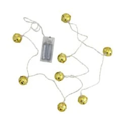 Northlight 8ct. Gold LED Jingle Bell Christmas Lights -Northlight D491475S 3