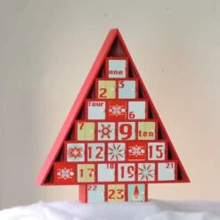 Northlight 14.5" Red Tree Shaped Christmas Advent Calendar Decoration -Northlight D491521S 2