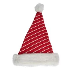Northlight 17" Red & White Striped Santa Hat With Pom Pom -Northlight D491541S 1 1