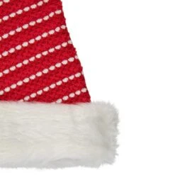 Northlight 17" Red & White Striped Santa Hat With Pom Pom -Northlight D491541S 2