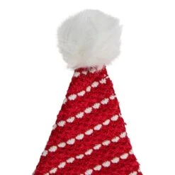 Northlight 17" Red & White Striped Santa Hat With Pom Pom -Northlight D491541S 3