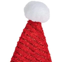 Northlight 17" Red & White Striped Santa Hat With Pom Pom & Cuffed Faux Fur -Northlight D491546S 3