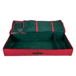 Northlight 24" Red And Green Christmas Decoration Storage Bag With Clear Lid 13 Northlight 24" Red And Green Christmas Decoration Storage Bag With Clear Lid -Northlight D491547S 4