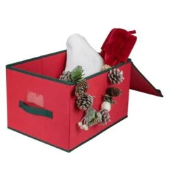 Northlight 16" Red And Green Collapsible Christmas Decoration Storage Box 11 Northlight 16" Red And Green Collapsible Christmas Decoration Storage Box -Northlight D491548S 3