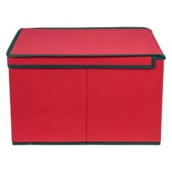 Northlight 16" Red And Green Collapsible Christmas Decoration Storage Box 13 Northlight 16" Red And Green Collapsible Christmas Decoration Storage Box -Northlight D491548S 5