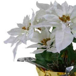 Northlight 17" Potted White Poinsettia Christmas Arrangement -Northlight D491554S 2