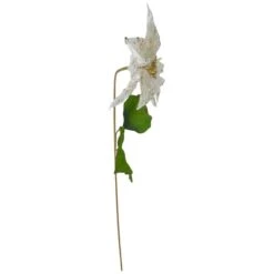 Northlight White & Gold Christmas Poinsettia Stem -Northlight D491557S 4