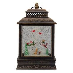 Northlight 12" Musical Lighted Black Christmas Snow Globe Lantern With Snowmen 9 Northlight 12" Musical Lighted Black Christmas Snow Globe Lantern With Snowmen -Northlight D491592S 1 1