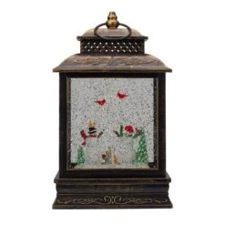Northlight 12" Musical Lighted Black Christmas Snow Globe Lantern With Snowmen 12 Northlight 12" Musical Lighted Black Christmas Snow Globe Lantern With Snowmen -Northlight D491592S 4