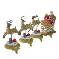 Northlight 9.5" Santa & Reindeer Christmas Stocking Holder Set -Northlight D491598S 3