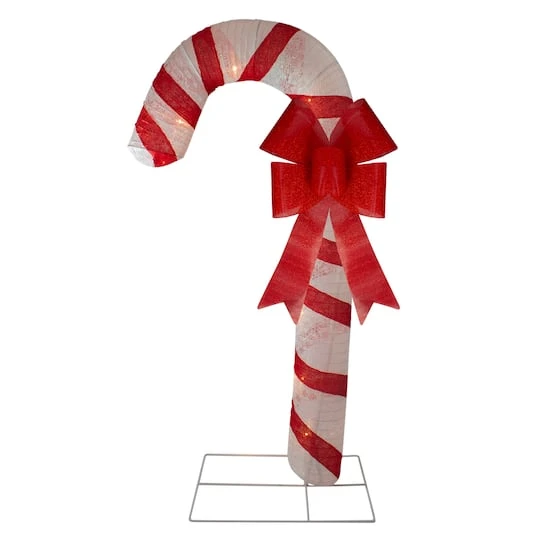 Northlight 6ft. Pre-Lit Red & White Glitter Candy Cane Christmas Outdoor Décor 3 Northlight 6ft. Pre-Lit Red & White Glitter Candy Cane Christmas Outdoor Décor