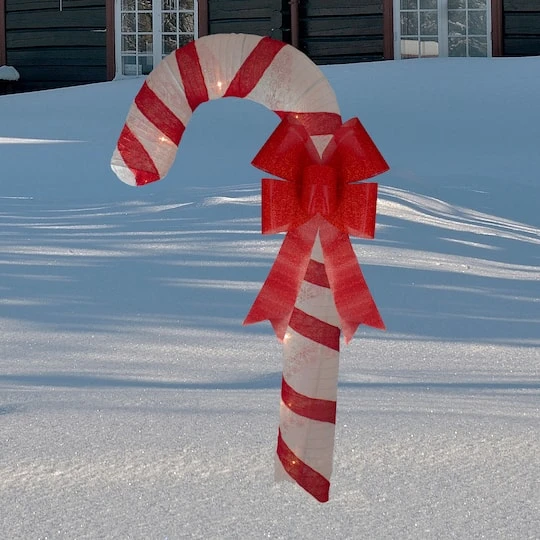 Northlight 6ft. Pre-Lit Red & White Glitter Candy Cane Christmas Outdoor Décor 9 Northlight 6ft. Pre-Lit Red & White Glitter Candy Cane Christmas Outdoor Décor - Image 7