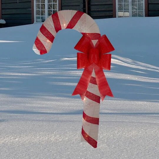 Northlight 6ft. Pre-Lit Red & White Glitter Candy Cane Christmas Outdoor Décor 11 Northlight 6ft. Pre-Lit Red & White Glitter Candy Cane Christmas Outdoor Décor - Image 9