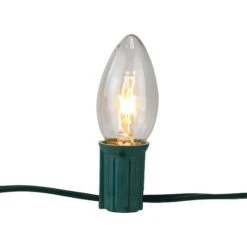 Northlight Mighty Light Clear C9 Christmas Pathway Marker Set, Green Wire -Northlight D491617S 16