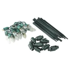 Northlight Mighty Light Clear C9 Christmas Pathway Marker Set, Green Wire -Northlight D491617S 3