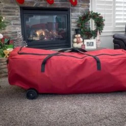 Northlight 56" Red EZ Roller Christmas Tree Storage Bag With Wheels -Northlight D491631S 4