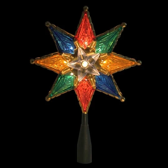 Northlight 8" Lighted Multi Color 8-Point Star Tree Topper 5 Northlight 8" Lighted Multi Color 8-Point Star Tree Topper - Image 3