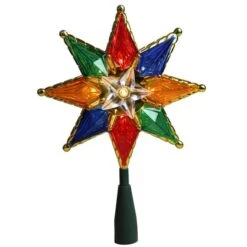 Northlight 8" Lighted Multi Color 8-Point Star Tree Topper 9 Northlight 8" Lighted Multi Color 8-Point Star Tree Topper -Northlight D491632S 3