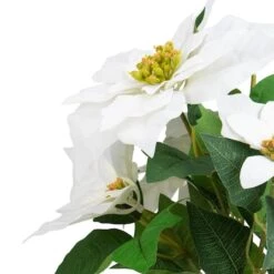 Northlight 14.5" Potted White Artificial Christmas Poinsettia Flower Plant 9 Northlight 14.5" Potted White Artificial Christmas Poinsettia Flower Plant -Northlight D491641S 3
