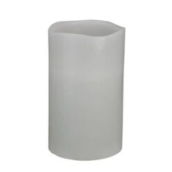 Northlight 10" White Flameless LED Lighted Flickering Christmas Pillar Candle