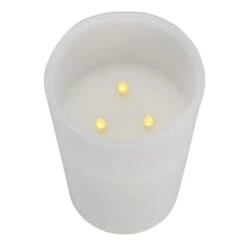 Northlight 10" White Flameless LED Lighted Flickering Christmas Pillar Candle -Northlight D491651S 2