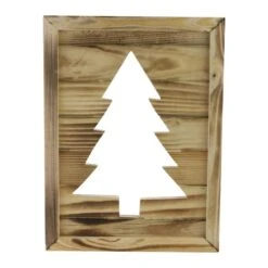 Northlight 13.75" Framed Wood Christmas Tree-Out Wall Hanging Decoration -Northlight D491664S 11
