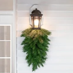 Northlight 30" Unlit Mixed Pine Artificial Christmas Teardrop Swag -Northlight D491670S 12