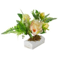 Northlight 13" Ranunculus & Rose Floral Spring Wooden Statue Décor 12 Northlight 13" Ranunculus & Rose Floral Spring Wooden Statue Décor -Northlight D587317S 3