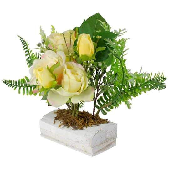 Northlight 13" Ranunculus & Rose Floral Spring Wooden Statue Décor 8 Northlight 13" Ranunculus & Rose Floral Spring Wooden Statue Décor - Image 6