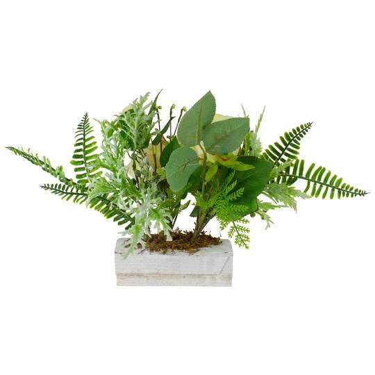 Northlight 13" Ranunculus & Rose Floral Spring Wooden Statue Décor 9 Northlight 13" Ranunculus & Rose Floral Spring Wooden Statue Décor - Image 7