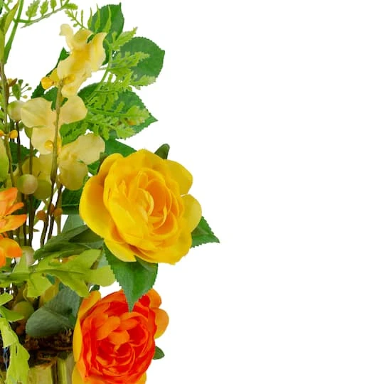 Northlight 13" Potted Ranunculus & Rose Floral Spring Arrangement 6 Northlight 13" Potted Ranunculus & Rose Floral Spring Arrangement - Image 4